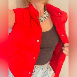 Vintage Puffer Vest in Red